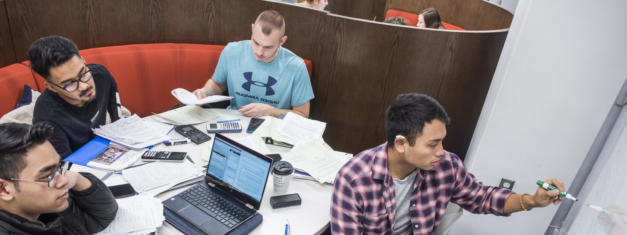 Students studying together.